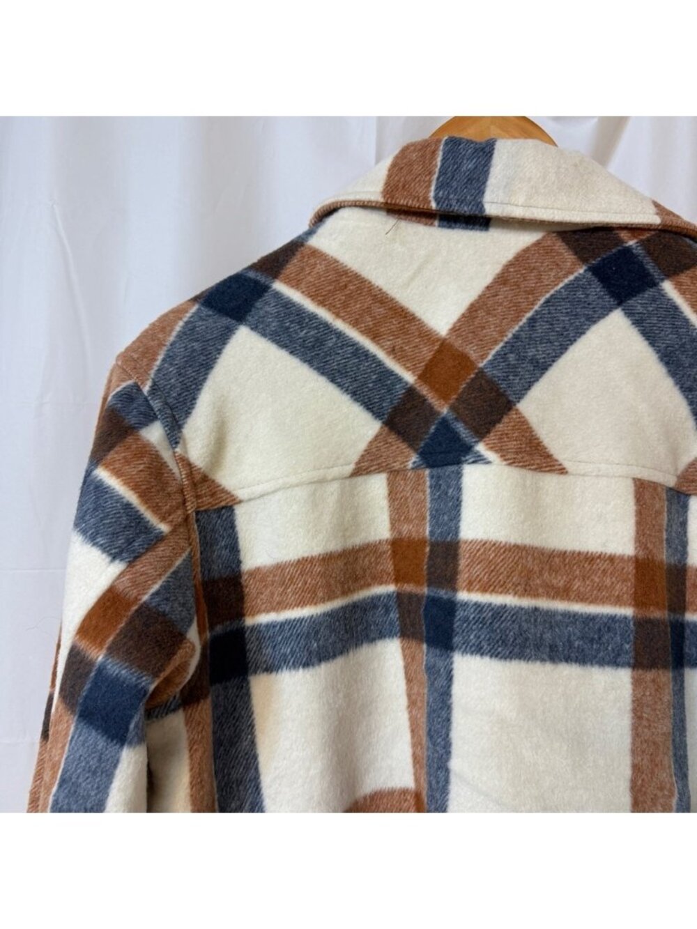RD Style Blue Brown & Cream Plaid Jacket XS - Picture 9 of 13